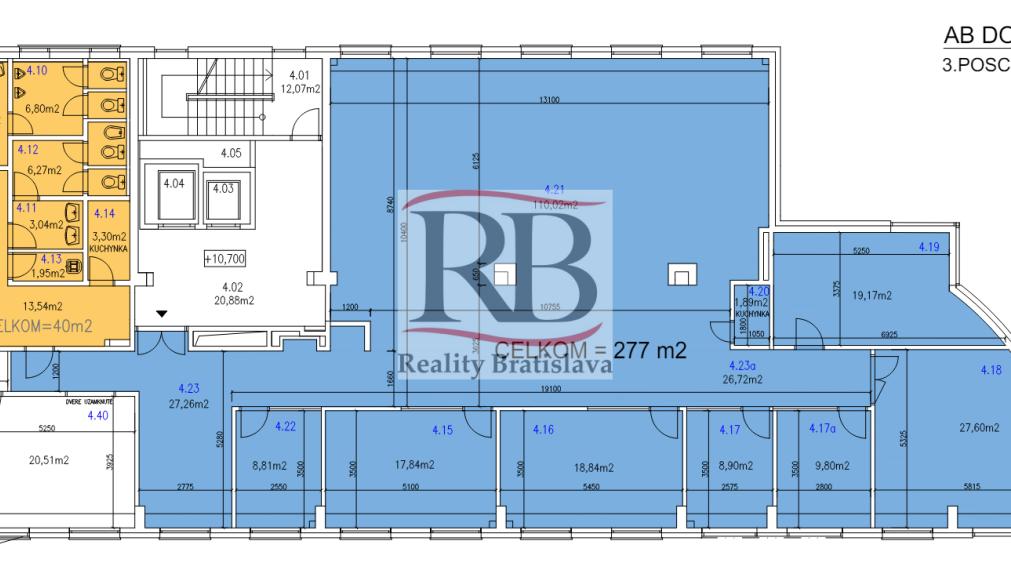 Ucelený, zariadený kancelársky celok, s možnosťou parkovania, 297 m2