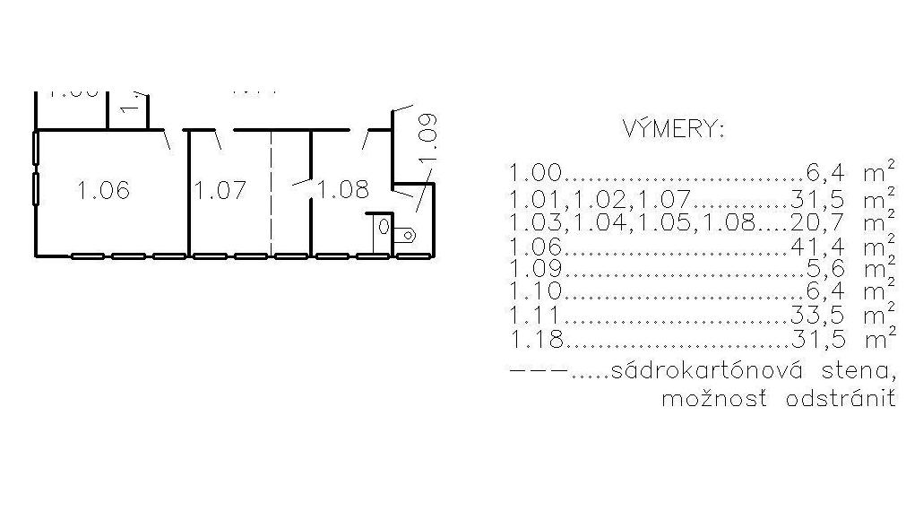 Celok 3 kancelárií na vyvýšenom prízemí v blízkosti Klientskeho centra, Bratislava II, 100m2