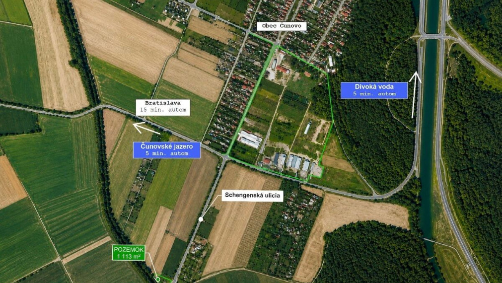 Na predaj rekreačný pozemok s výmerou 1113m2 - Čunovo 