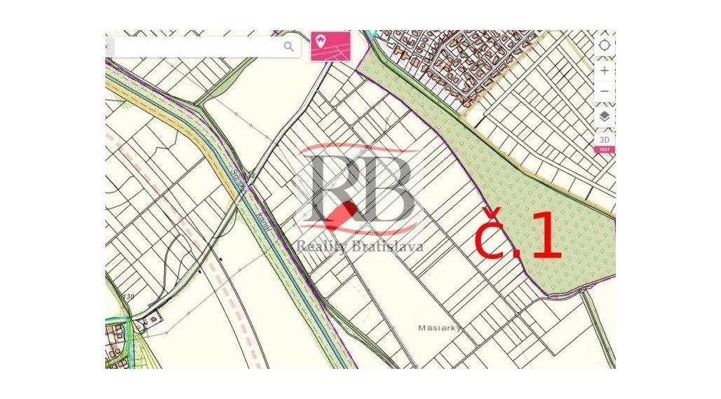 Na predaj rovinatý pozemok v obci Svätý Jur, lokalita Mäsiarky, 2948m2
