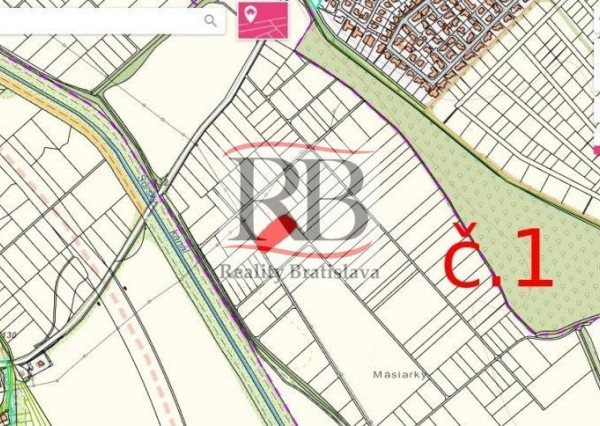 Na predaj rovinatý pozemok v obci Svätý Jur, lokalita Mäsiarky, 2948m2