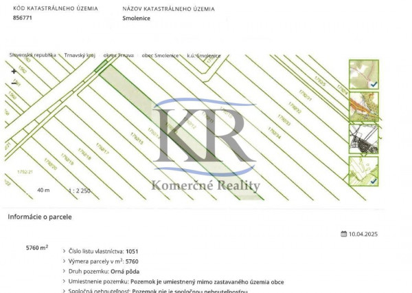 Investičný pozemok v Smoleniciach – 5760 m²