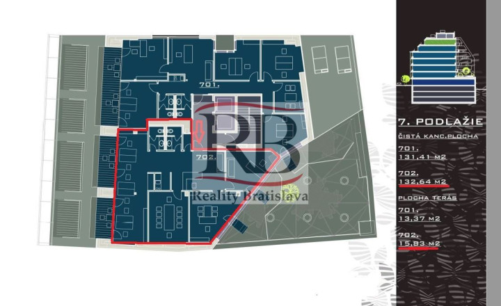 Exkluzívny administratívny priestor s terasou v centre, Mickiewiczova, Bratislava I, 148,47m2 - fotografia 12